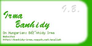 irma banhidy business card